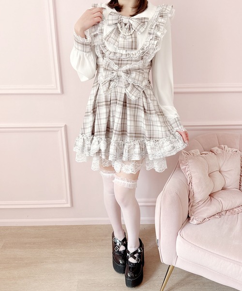 ダブルりぼんチェックレイヤードワンピース（ワンピース）｜MA*RS