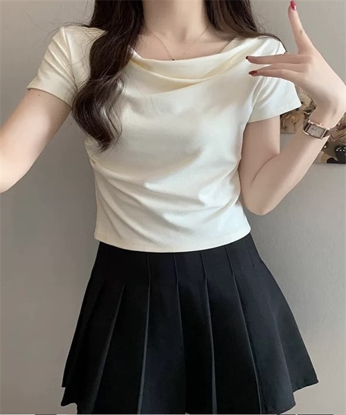 Dream garden（ドリームガーデン）の「2WAYカットソーオフショルトップス（Tシャツ/カットソー・レディース・ブラック/オフホワイト/ライトグリーン/ベージュ・FREE）」の11枚目の写真