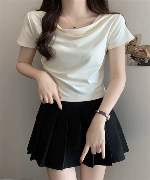 Dream garden（ドリームガーデン）の「2WAYカットソーオフショルトップス（Tシャツ/カットソー・レディース・ブラック/オフホワイト/ライトグリーン/ベージュ・FREE）」の9枚目の写真