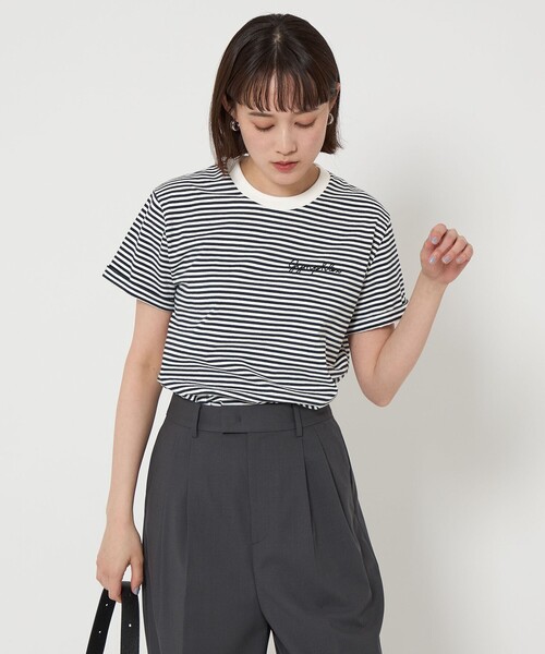 GYMPHLEX(ジムフレックス)の「<Gymphlex>ショートスリーブ EMB Tシャツ(Tシャツ/カットソー・レディース・オフホワイト/ブラック/その他1/ダークグレー・FREE)」の4枚目の写真