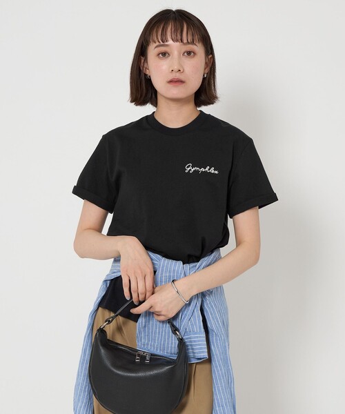 GYMPHLEX(ジムフレックス)の「<Gymphlex>ショートスリーブ EMB Tシャツ(Tシャツ/カットソー・レディース・オフホワイト/ブラック/その他1/ダークグレー・FREE)」の2枚目の写真