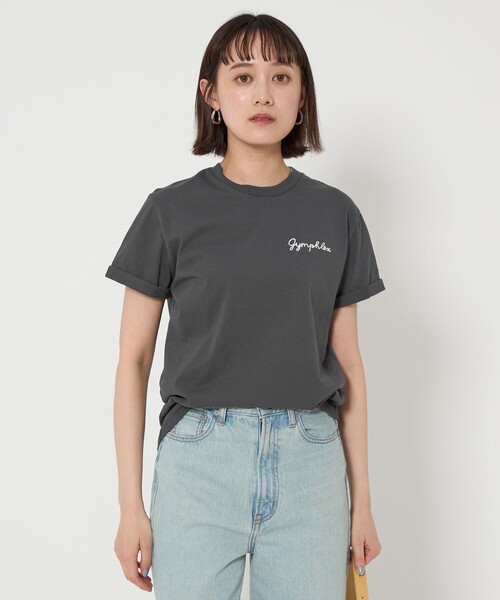 GYMPHLEX(ジムフレックス)の「<Gymphlex>ショートスリーブ EMB Tシャツ(Tシャツ/カットソー・レディース・オフホワイト/ブラック/その他1/ダークグレー・FREE)」の5枚目の写真