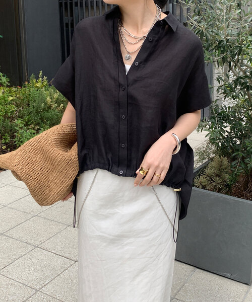 ドゥドゥ　リネンドロストフレンチシャツ DOUDOU｜リネンドロストフレンチシャツ | Rakuten Fashion(楽天