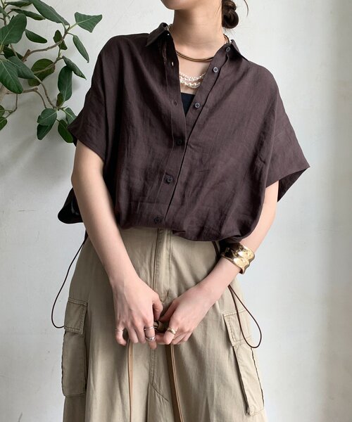リネンドロストフレンチシャツ（シャツ/ブラウス）｜DouDou（ドゥドゥ