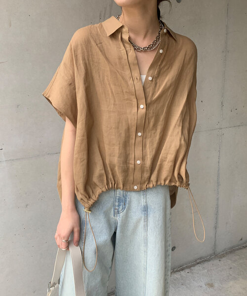 25年 今期 新品　doudou リネンドロストフレンチシャツ F フリー 25年 今期 新品 doudou リネンドロストフレンチシャツ F フリー - メルカリ