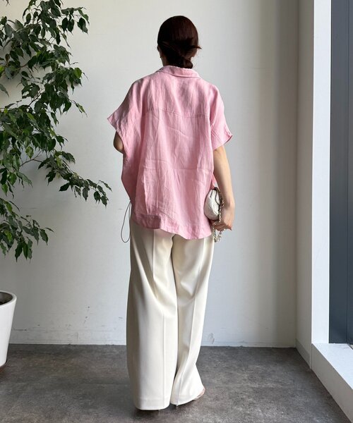 夏セール中⚠︎DouDouリネンドロストフレンチシャツ　ブラック リネンドロストフレンチシャツ（シャツ/ブラウス）｜DouDou