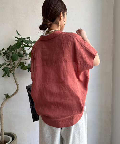リネンドロストフレンチシャツ（シャツ/ブラウス）｜DouDou（ドゥドゥ