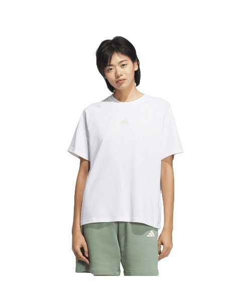 adidas(アディダス)の「アディダス adidas ワード 半袖Tシャツ(Tシャツ/カットソー・レディース・ホワイト/ペールイエロー/ブルーグレー・S/M/L/XL)」の2枚目の写真