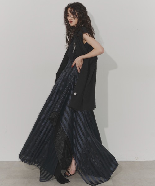スカート Many layers stripe volume skirt & belt Many layers stripe volume skirt（スカート）｜Chris TROIS