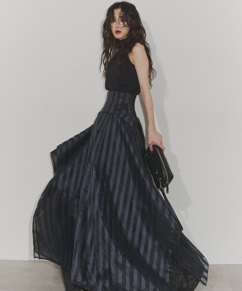 ミニスカート threetimes Cotton stripe skirt 4BTR307 threetimes Cotton stripe skirt 4BTR307 (threetimes/ミニ
