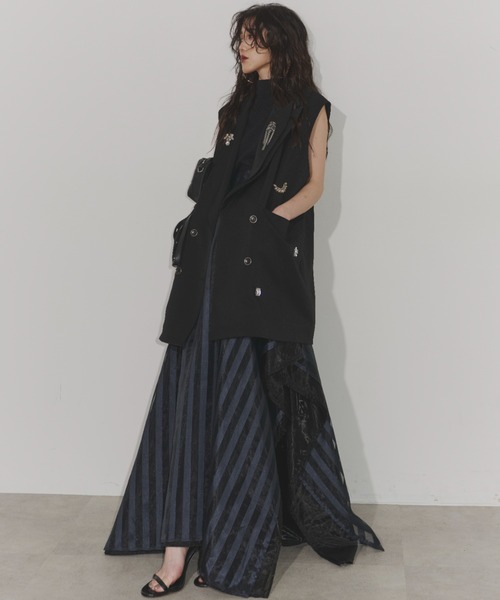 Many layers stripe volume skirt（スカート）｜Chris TROIS
