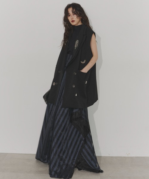 ミニスカート threetimes Cotton stripe skirt 4BTR307 threetimes Cotton stripe skirt 4BTR307 (threetimes/ミニ