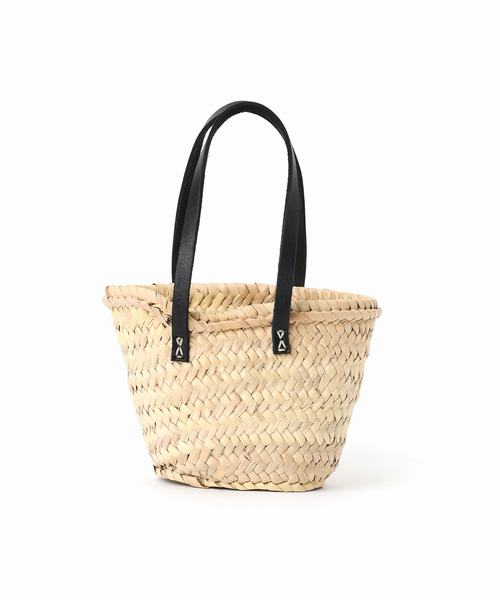 B.C STOCK（ベーセーストック）の「AFRICAN SQUARE/アフリカンスクエア 革ハンドルカゴバッグ ミニ（かごバッグ・レディース・ブラック・FREE）」の13枚目の写真