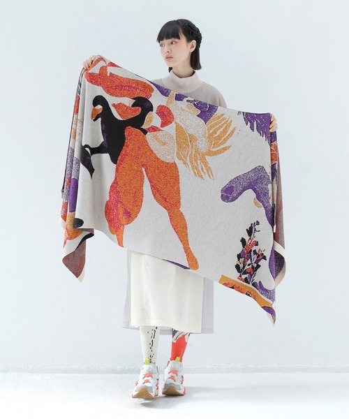 megumi yamazaki × bedsidedrama ストール BEDSIDEDRAMA】 “Crawling Forward Stole”名画のストール 2022