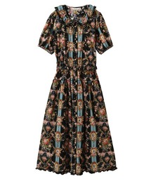セール】 立体花柄刺繍ワンピース （ロング・マキシ丈ワンピース