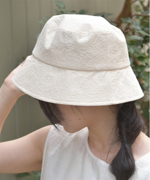 axes femme（アクシーズファム）の「総レースＵＶバケハ（ハット・レディース・キナリ/ブラック・FREE）」の3枚目の写真