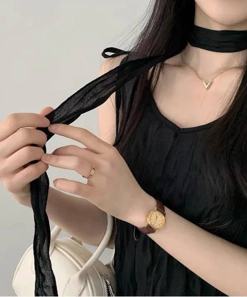 gossip！ロサンゼルス（ゴシップロサンゼルス）の「【Y2Kガーリー】 シュリンク加工　ボウタイリボン付きミニ丈ワンピース（ワンピース・レディース・ブラック/ホワイト・FREE）」の4枚目の写真