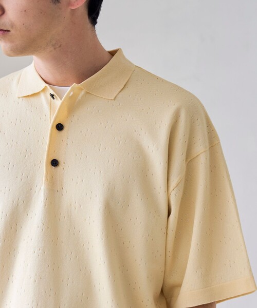 RONEL(ロネル)の「【RONEL】ハイツイストニットポロシャツ(ニット/セーター・メンズ・ブラウン系/ナチュラル/ダークグレー・S/M/XL/L)」の1枚目の写真