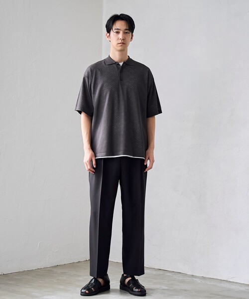 RONEL(ロネル)の「【RONEL】ハイツイストニットポロシャツ(ニット/セーター・メンズ・ブラウン系/ナチュラル/ダークグレー・S/M/XL/L)」の10枚目の写真