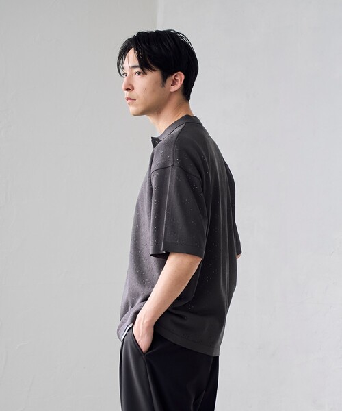 RONEL(ロネル)の「【RONEL】ハイツイストニットポロシャツ(ニット/セーター・メンズ・ブラウン系/ナチュラル/ダークグレー・S/M/XL/L)」の5枚目の写真