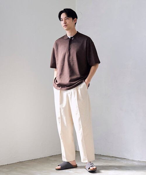 RONEL(ロネル)の「【RONEL】ハイツイストニットポロシャツ(ニット/セーター・メンズ・ブラウン系/ナチュラル/ダークグレー・S/M/XL/L)」の20枚目の写真