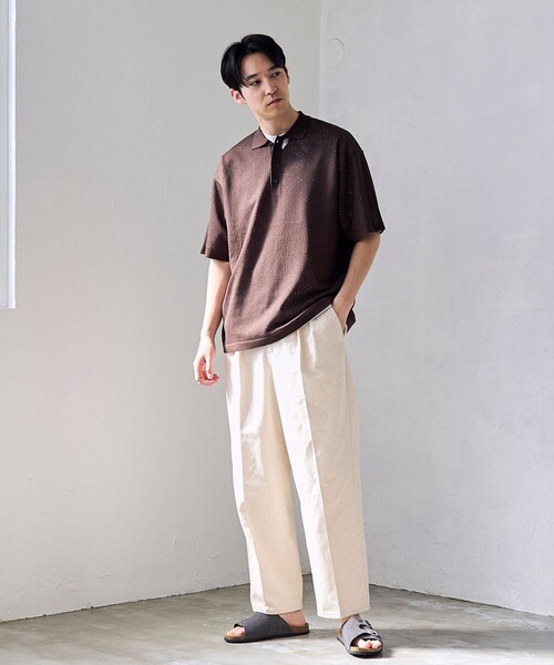 RONEL(ロネル)の「【RONEL】ハイツイストニットポロシャツ(ニット/セーター・メンズ・ブラウン系/ナチュラル/ダークグレー・S/M/XL/L)」の19枚目の写真