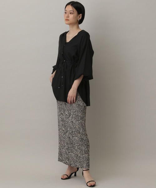 A part by（アパートバイ）の「シアーフードシャツブルゾン（ブルゾン・レディース・オフホワイト/ブラック・FREE）」の12枚目の写真