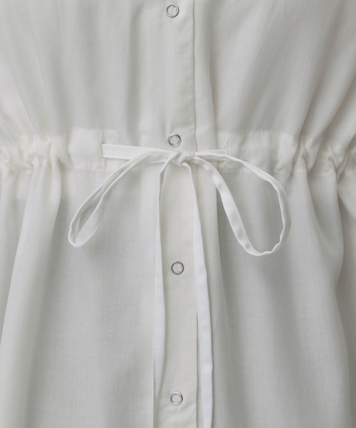 A part by（アパートバイ）の「シアーフードシャツブルゾン（ブルゾン・レディース・オフホワイト/ブラック・FREE）」の9枚目の写真