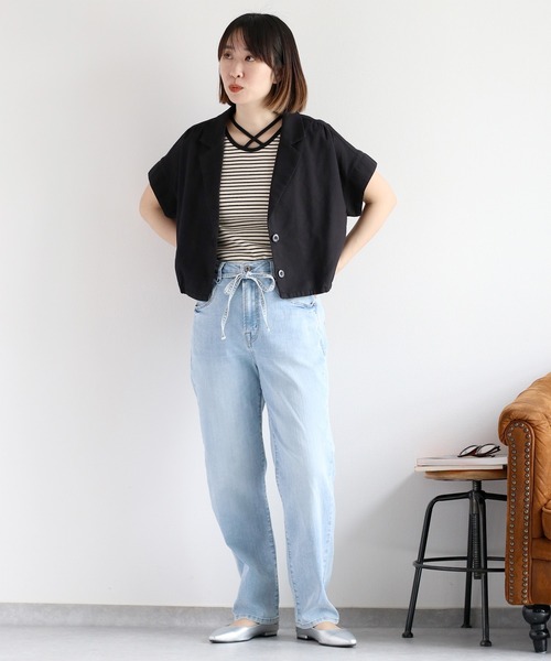 cepo（セポ）の「〈接触冷感 / UVカット〉ICE デニムクロップドパンツ（デニムパンツ・レディース・ブルー系2/ブルー系3/ブルー系1・S/M/L）」の17枚目の写真