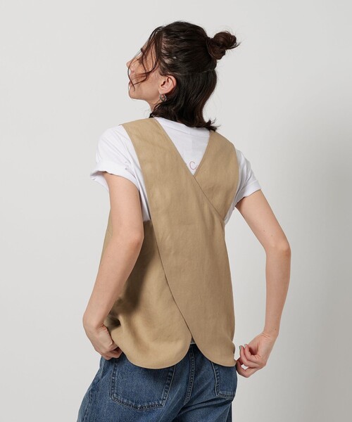 BEAUTY&YOUTH UNITED ARROWS（ビューティーアンドユースユナイテッドアローズ）の「バッククロス チュニック -ウォッシャブル-（その他トップス・レディース・ネイビー/ベージュ・FREE）」の4枚目の写真