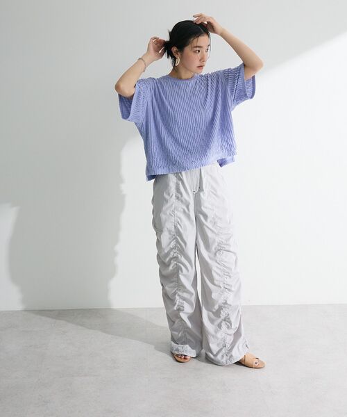 Green　Parks（グリーンパークス）の「5分袖フリルカットプルオーバー（Tシャツ/カットソー・レディース・グリーン/ブラック/パープル/グレー/ホワイト系その他2・FREE）」の19枚目の写真