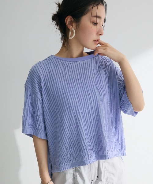 Green　Parks（グリーンパークス）の「5分袖フリルカットプルオーバー（Tシャツ/カットソー・レディース・グリーン/ブラック/パープル/グレー/ホワイト系その他2・FREE）」の5枚目の写真