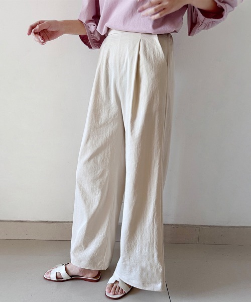 Doux Belle(ドゥーベル)の「ハイウエストパンツ(スラックス・レディース・ブラウン/ネイビー/ブラック/オフホワイト/ライトブラウン/ブルー・MEDIUM)」の9枚目の写真