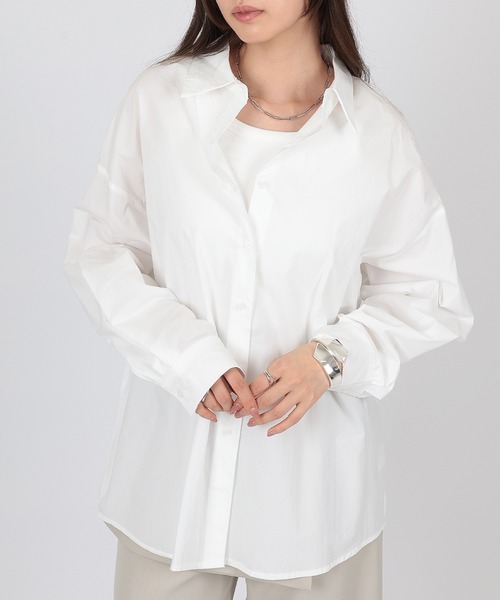 SUWDEE（スーディー）の「peplum layered shirt（シャツ/ブラウス・レディース・ブラック×ホワイト/ホワイト・FREE）」の4枚目の写真