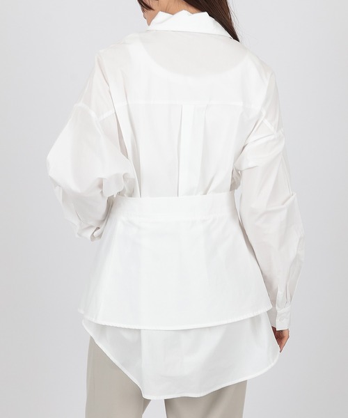 SUWDEE（スーディー）の「peplum layered shirt（シャツ/ブラウス・レディース・ブラック×ホワイト/ホワイト・FREE）」の8枚目の写真