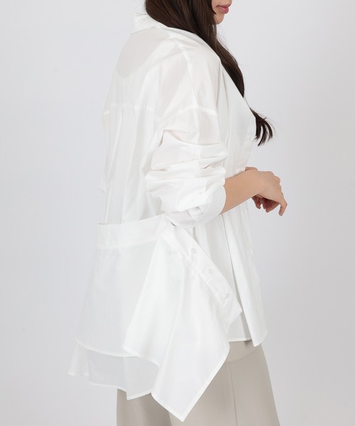 SUWDEE（スーディー）の「peplum layered shirt（シャツ/ブラウス・レディース・ブラック×ホワイト/ホワイト・FREE）」の9枚目の写真