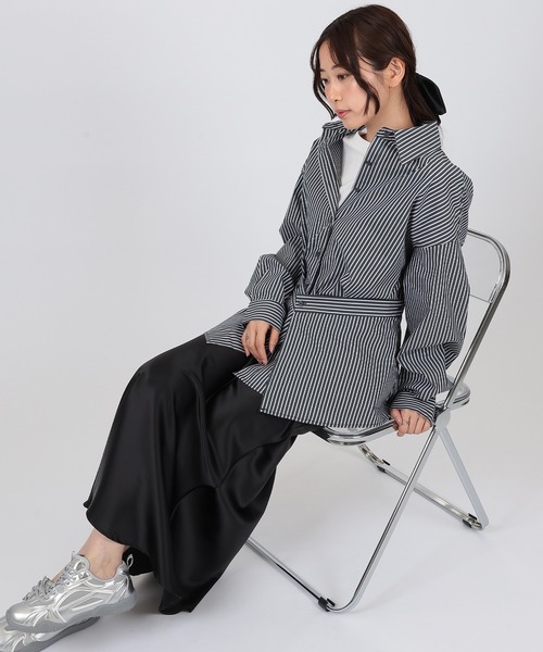 SUWDEE（スーディー）の「peplum layered shirt（シャツ/ブラウス・レディース・ブラック×ホワイト/ホワイト・FREE）」の10枚目の写真