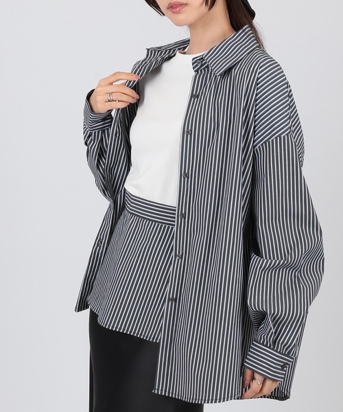 SUWDEE（スーディー）の「peplum layered shirt（シャツ/ブラウス・レディース・ブラック×ホワイト/ホワイト・FREE）」の12枚目の写真