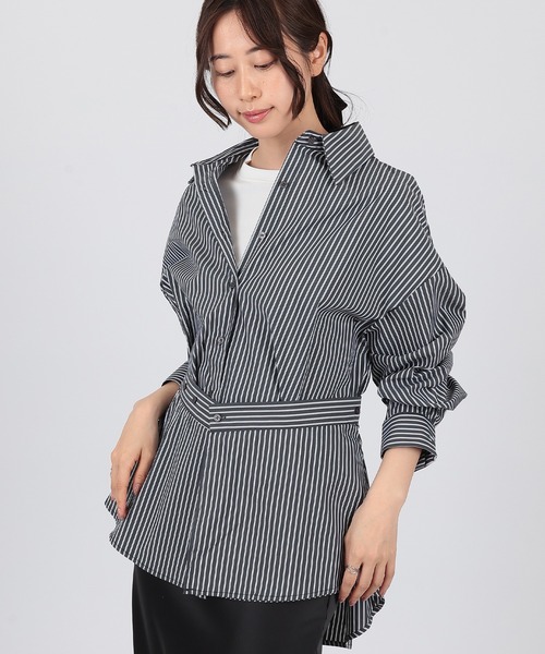 SUWDEE（スーディー）の「peplum layered shirt（シャツ/ブラウス・レディース・ブラック×ホワイト/ホワイト・FREE）」の15枚目の写真