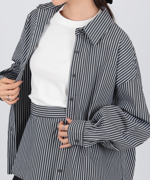 SUWDEE（スーディー）の「peplum layered shirt（シャツ/ブラウス・レディース・ブラック×ホワイト/ホワイト・FREE）」の17枚目の写真