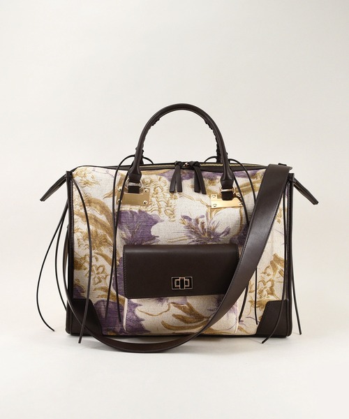 U(ユー)の「ボホ・ヴィオラ パリジャン ボストンバッグ/Lサイズ(ボストンバッグ・レディース・パープル/イエロー・FREE)」の4枚目の写真