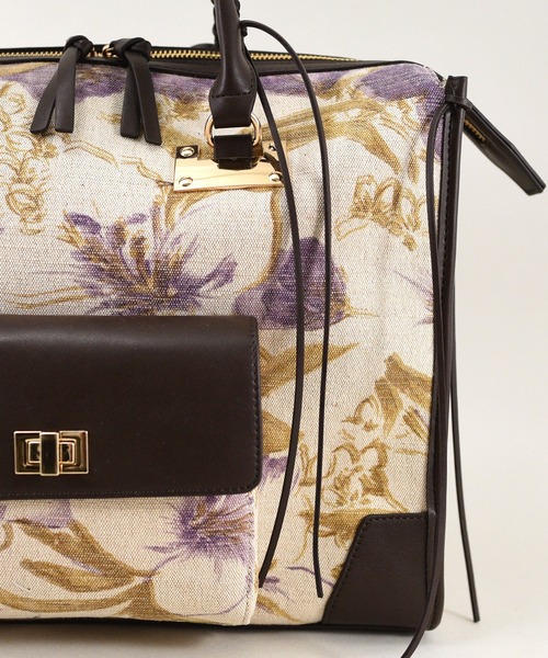 U(ユー)の「ボホ・ヴィオラ パリジャン ボストンバッグ/Lサイズ(ボストンバッグ・レディース・パープル/イエロー・FREE)」の20枚目の写真