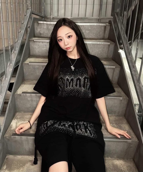 Tシャツ/カットソー（シルバー/銀色系・ブランドロゴ）ファッション