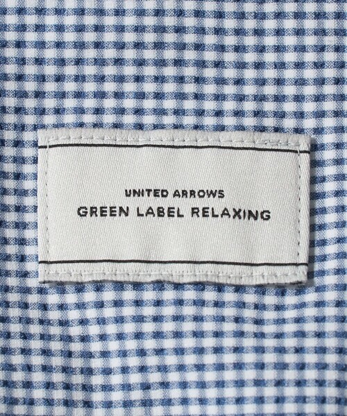green label relaxing(グリーンレーベルリラクシング)の「Pラッカン チェック スタンダード スナップ ボタンダウン シャツ -イージーアイロン・吸水速乾-(ビジネスシャツ・メンズ・ネイビー・M/S/XL/L)」の16枚目の写真