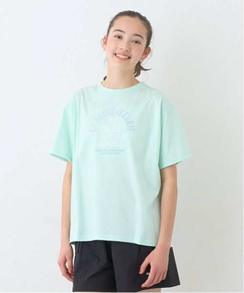 pom ponette Tシャツ 接触冷感】レースワッペンロゴ刺しゅうTシャツ（Tシャツ