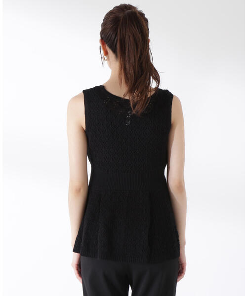 PROPORTION BODY DRESSING（プロポーションボディドレッシング）の「＜Ｅ＞透かし編みペプラムＳＥＴ　ＵＰ / 1215275601（ニット/セーター・レディース・ブラック/グレー・FREE）」の9枚目の写真