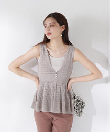PROPORTION BODY DRESSING | ＜Ｅ＞透かし編みペプラムＳＥＴ　ＵＰ / 1215275601(ニット/セーター)