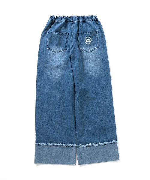 algy(アルジー)の「【接触冷感】デニム折返しワイドパンツ(デニムパンツ・キッズ・ブルー/サックスブルー・XX-SMALL/X-SMALL/SMALL/MEDIUM)」の12枚目の写真