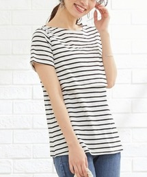 QUNTSTYLE（キュントスタイル）の「【マタニティウエア・授乳服】授乳しやすい 半袖ボーダーTシャツ（産前・産後）（マタニティウェア/グッズ・キッズ）」
