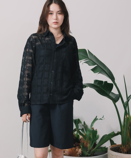 FREE MAX(フリーマックス)の「FREE MAX×Hyoma Flower Lace Shirt / 花柄レースシャツ メンズ 夏物 夏服(シャツ/ブラウス・メンズ・ホワイト・S/L/M)」の15枚目の写真